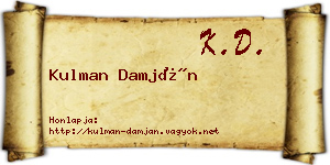 Kulman Damján névjegykártya